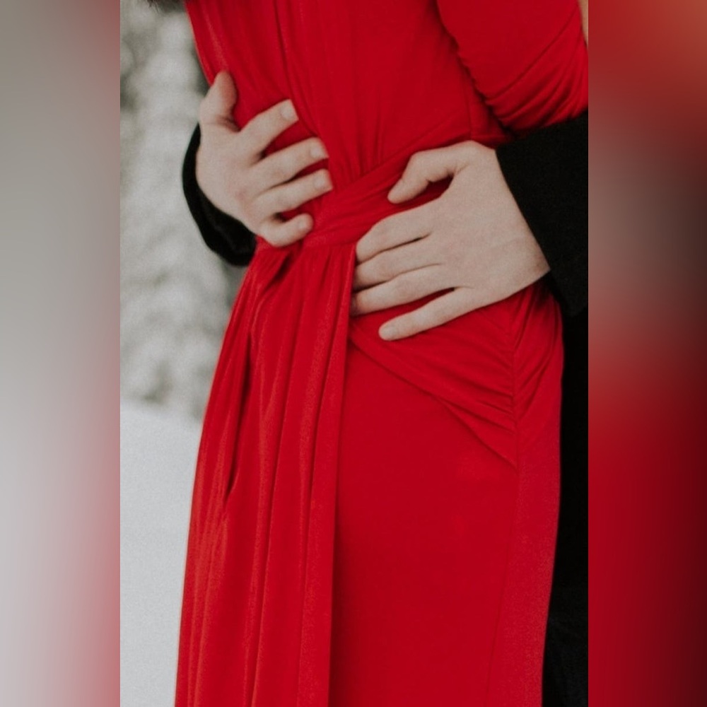 Badgley Mischka Layla Gown Formal Dress Red Maxi size 14 - Picture 13 of 15